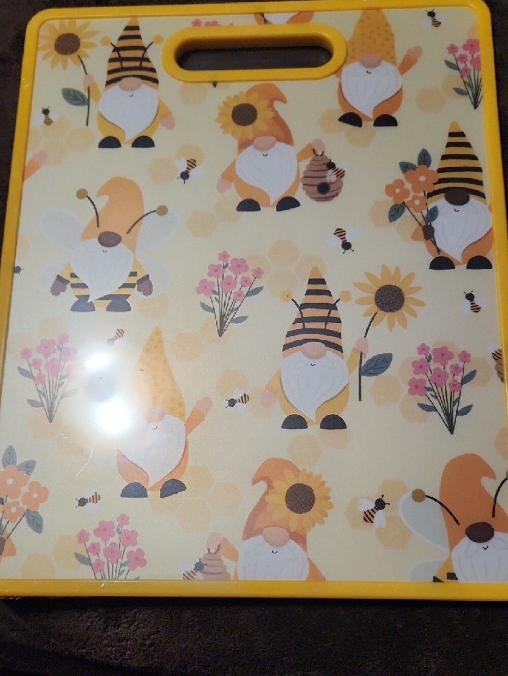 Yellow Gnome & Sunflower Party Cutting Board - Home Party Supplies - Picture 3 of 3